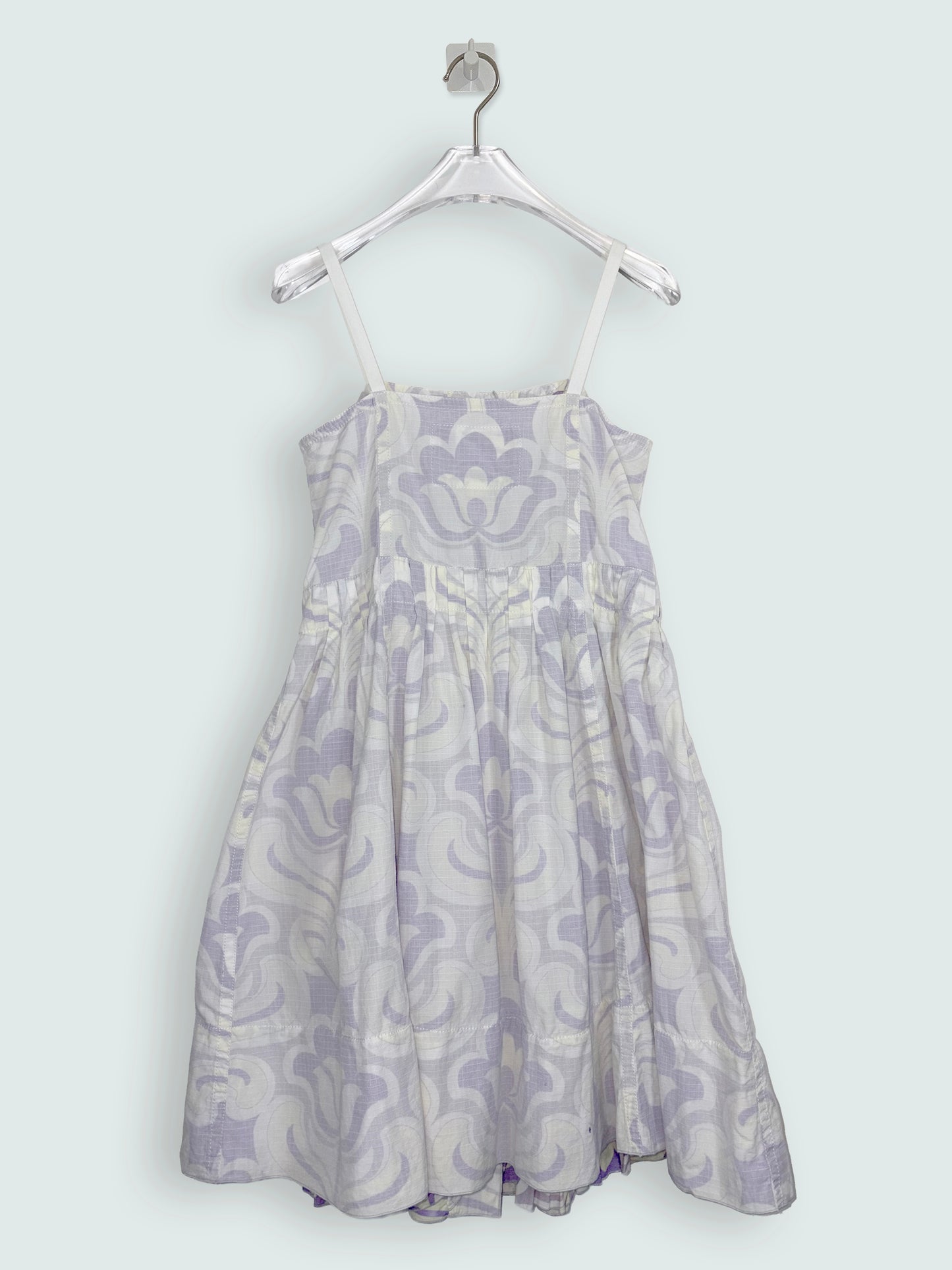 Blue Floral sundress tie straps 100% Cotton | Sz 0 ~ XS