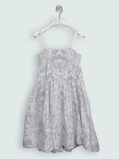 Blue Floral sundress tie straps 100% Cotton | Sz 0 ~ XS