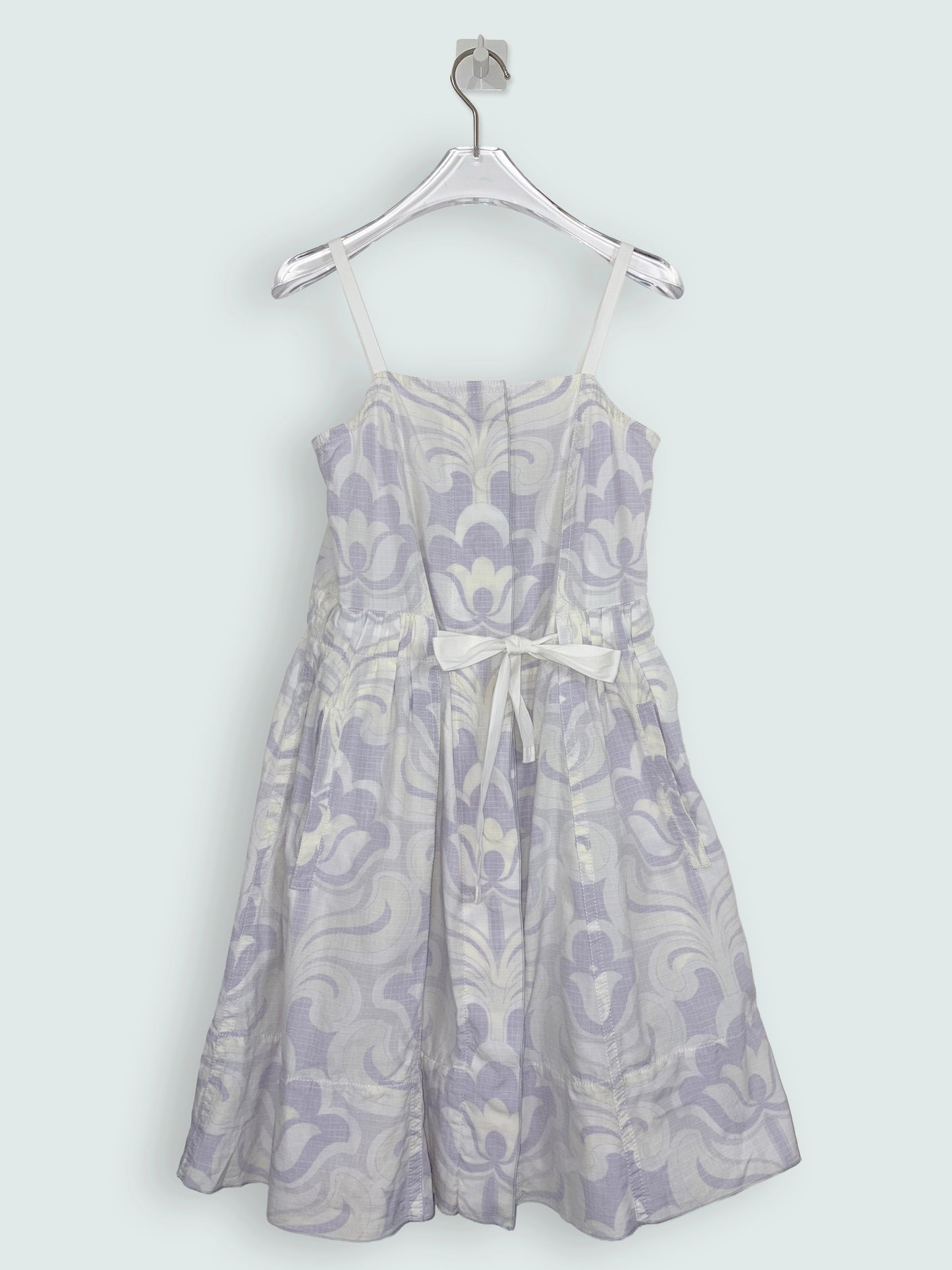 Blue Floral sundress tie straps 100% Cotton | Sz 0 ~ XS
