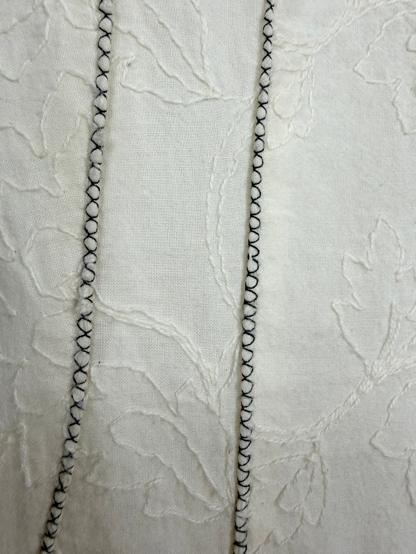 Vintage Y2K White Cotton Black Bow Trim Sun Dress Italy | Sz XSmall